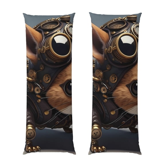 Vsdgher Steampunk Squirrel Pilot Body Pillow Cover, Pillowcases with Hidden Zipper Breathable Long Pillow Case (Pillows are not included,20x54 inch)