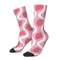 thumbnail image 1 of Vsdgher Strawberries Crew Socks for Men & Women, Breathable Casual Athletic Ankle Socks, 1 of 6