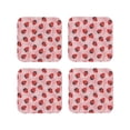 thumbnail image 1 of Vsdgher Strawberries Leather Coasters for Drinks, Durable Drink Coasters 4 Set for Tabletop Protection, Luxurious Home Décor and Housewarming Gift ( {designName})Square, 1 of 6