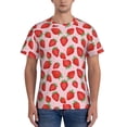 thumbnail image 1 of Vsdgher Strawberries Print Men's Dry Fit Mesh Athletic Shirts Moisture Wicking Tennis T-Shirt Tops, 1 of 9