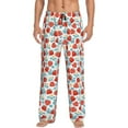 thumbnail image 1 of Vsdgher Strawberries Print Mens Pajama Pants Sleep & Lounge Pants, PJ Bottoms With elastic waistb and Pockets, 1 of 5