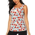 thumbnail image 1 of Vsdgher Strawberries Print Tank Top Sports Vest Bra for Women Sports ,Performance Stretchy Quick Dry Sports Workout Running Top Vest with Removable Pads, 1 of 8