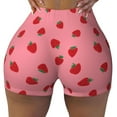 thumbnail image 1 of Vsdgher Strawberries print Workout Shorts for Women Seamless Soft Smooth Gym Yoga Scrunch Active Exercise Fitness Shorts, 1 of 8
