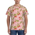 thumbnail image 1 of Vsdgher Strawberry Floral Print Men's Dry Fit Mesh Athletic Shirts Moisture Wicking Tennis T-Shirt Tops, 1 of 9