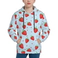 thumbnail image 1 of Vsdgher Strawberry Hoodie Youth Classic Hooded Pullover Sweatshirts Essentials Hoodie for Children (s-xl)-Large, 1 of 6
