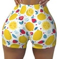 thumbnail image 1 of Vsdgher Strawberry Lemon print Workout Shorts for Women Seamless Soft Smooth Gym Yoga Scrunch Active Exercise Fitness Shorts, 1 of 8