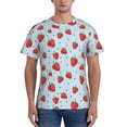thumbnail image 1 of Vsdgher Strawberry Print Men's Dry Fit Mesh Athletic Shirts Moisture Wicking Tennis T-Shirt Tops, 1 of 9