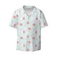 thumbnail image 1 of Vsdgher Strawberry Print Men's Wrinkle Free Untucked Cuban Shirt Business Casual Button Down Shirts Short Sleeve Shirt, 1 of 1