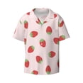 thumbnail image 1 of Vsdgher Strawberry Print Men's Wrinkle Free Untucked Cuban Shirt Business Casual Button Down Shirts Short Sleeve Shirt, 1 of 7