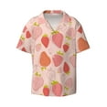 thumbnail image 1 of Vsdgher Strawberry Print Men's Wrinkle Free Untucked Cuban Shirt Business Casual Button Down Shirts Short Sleeve Shirt, 1 of 1