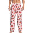 thumbnail image 1 of Vsdgher Strawberry Print Mens Pajama Pants Sleep & Lounge Pants, PJ Bottoms With elastic waistb and Pockets, 1 of 5