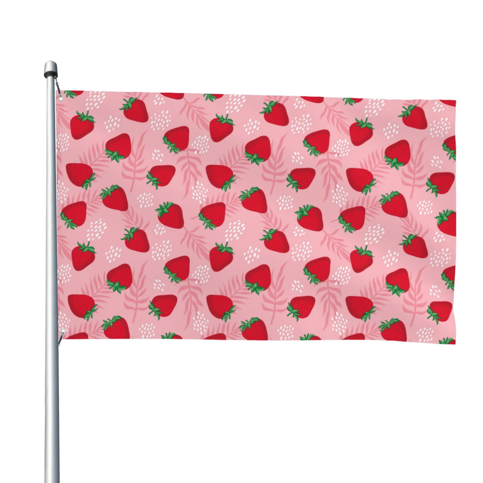 Vsdgher Strawberry Print Outdoor Decorative Flag 4x6ft, Suitable for outdoor decoration, can be hung indoors, on outdoor lawns, balconies, parties