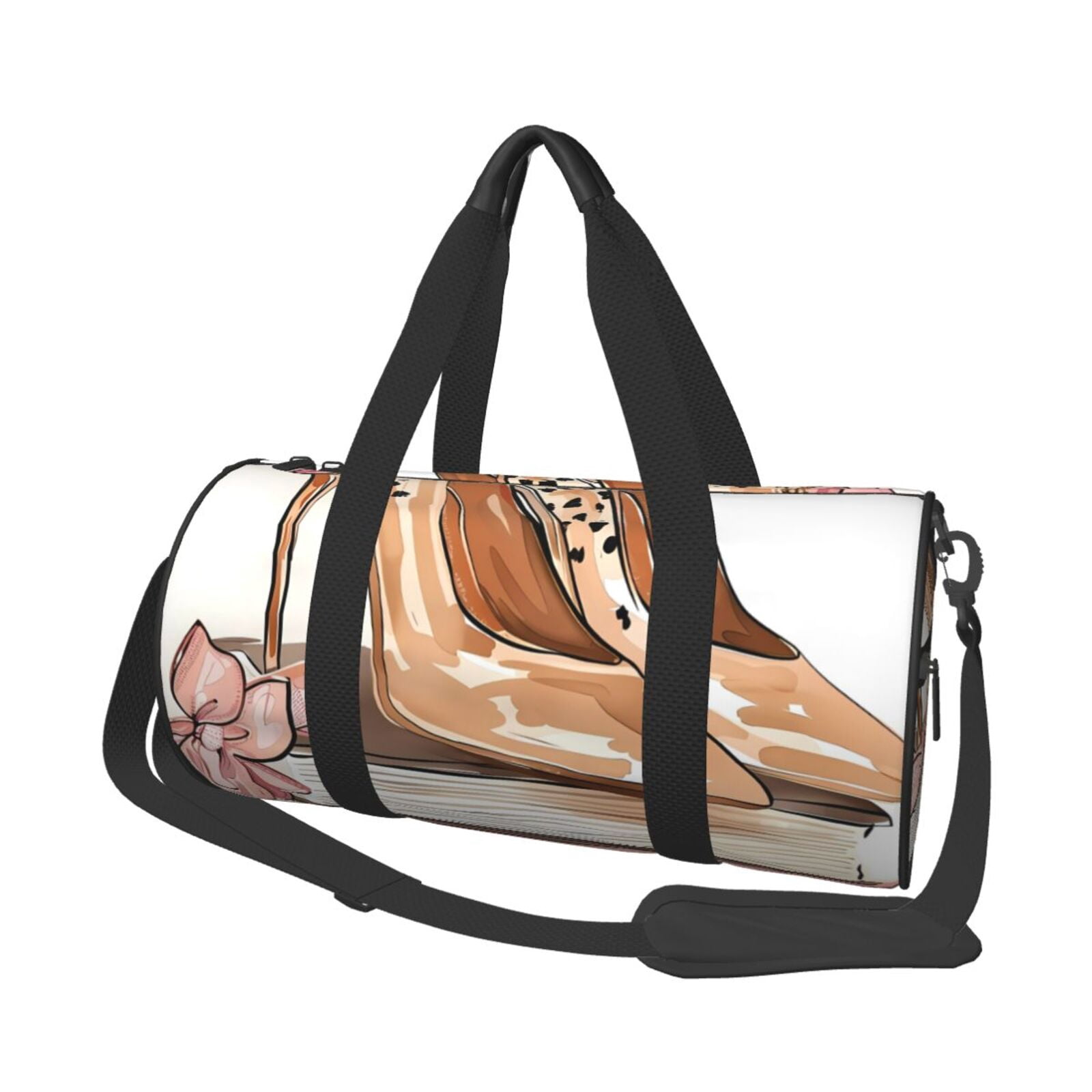 Vsdgher Stylish High Heels On Books 45L Foldable Duffel Bag, Sports Gym Bag,Overnight Bag, Portable Weekender Bag for Airplanes