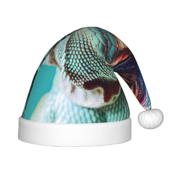 Vsdgher Stylish Sunglasses Iguana Christmas Hat, Santa Hat for Kids Xmas Holiday Hat Red Classic Christmas New Year Festive Party Supplies