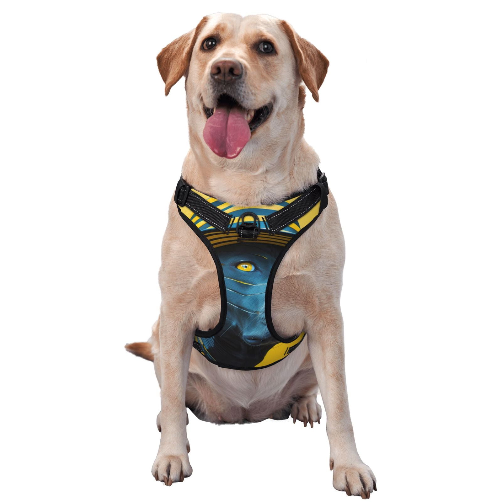 Vsdgher Stylish Yellow Dog Dog Harness, No-Pull Pet Harness, Dog Vest, Pet Vest for Small to Large Dogs-Medium