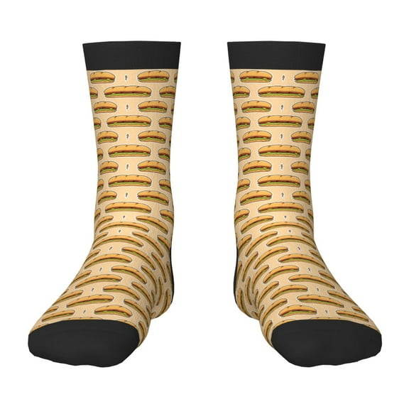 Vsdgher Submarine Sub Sandwich Pattern Kids Socks Boys Girl Crew Athletic Half Sport Running Breathable Socks Lightweight Stretch Crew Socks
