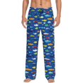 thumbnail image 1 of Vsdgher Submarines And Whales Print Mens Pajama Pants Sleep & Lounge Pants, PJ Bottoms With elastic waistb and Pockets, 1 of 5