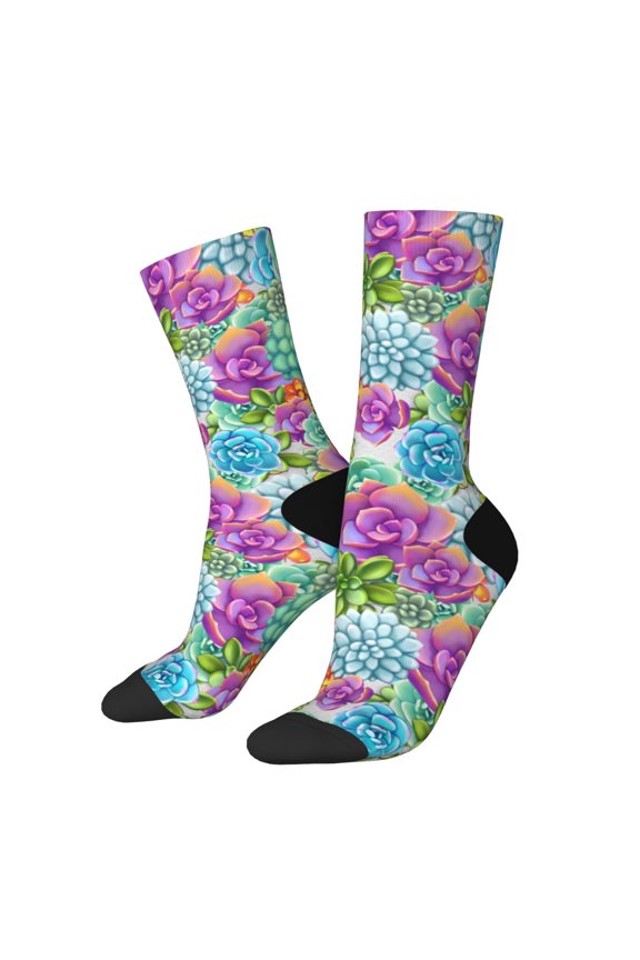 Succulents Crew Socks for Men & Women, Breathable Casual Athletic Ankle Socks