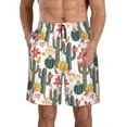 thumbnail image 1 of Vsdgher Summer Cactus With Blooming Men's Beach Shorts, Surfing shorts, Swim trunks, Quick Dry Swim Trunks for Surfing Beach Fun -X-Large, 1 of 6