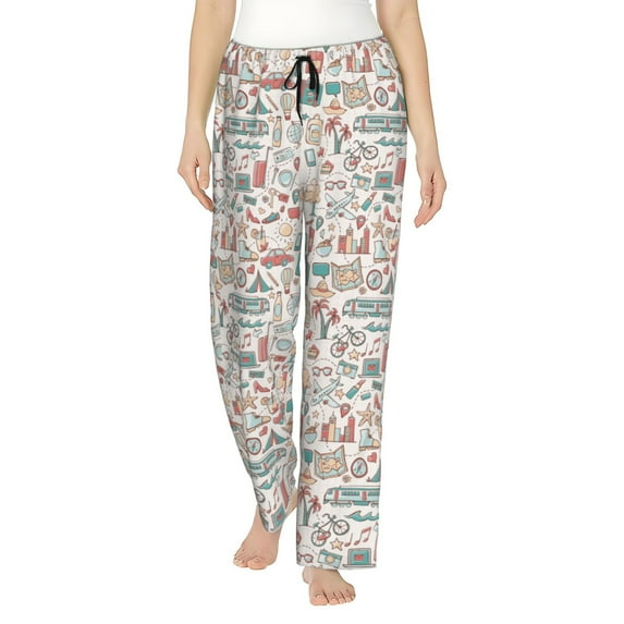 Vsdgher Summer Life Women’s Womens Pajama Pants, Lounge Wide Leg PantsLounge Pants,Sleep Bottoms, Lounge for Women-Medium