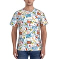 thumbnail image 1 of Vsdgher Summer Stamp Print Men's Dry Fit Mesh Athletic Shirts Moisture Wicking Tennis T-Shirt Tops, 1 of 9