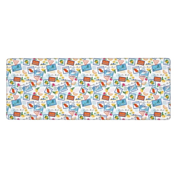 Vsdgher Summer Stamp for Mouse Pad with Stitched Edges,Desk mat for Laptop,Computer & PC, Wristing Pad for Gamer,Office & Home,12 x 31.5 in