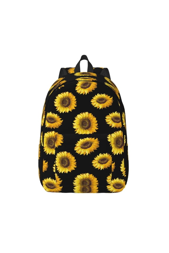Sunflower (2) Print Canvas Backpack Travel Rucksack Unisex Knapsack 15.7/17.7Inch Laptop Backpack for Work,College -Small