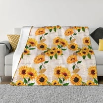 Vsdgher Sunflower 5 Pattern Fleece Throw Blanket, Horizontal Fleece Bedding Home Decor for Couch & Bed All Season Use -40"x30"
