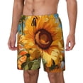 thumbnail image 1 of Vsdgher Sunflower Blue Sky for Mens Swim Trunks with Compression Liner Swim Shorts Swim Suits Board Shorts-Small, 1 of 6
