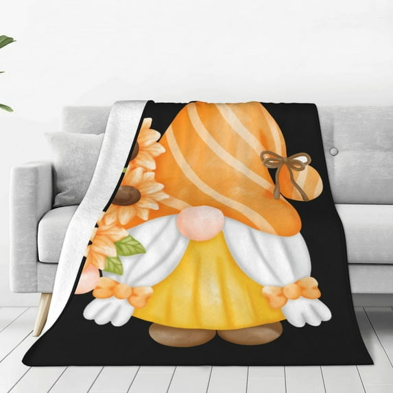 Vsdgher Sunflower Gnomes 2 Ultra-Soft Micro flannel Blanket Throw Blankets for Couch Sofa, Bed (4 sizes)-80"x60"