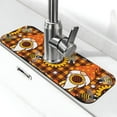 thumbnail image 1 of Vsdgher Sunflower Gnomes and Bees Kitchen Sink Splash Guard Faucet Mat -1 PC Super Absorbent Fast Drying Mat Sink Gadgets-Splash, Bathroom,Sink Mat,(15" X 5.5" ), 1 of 7
