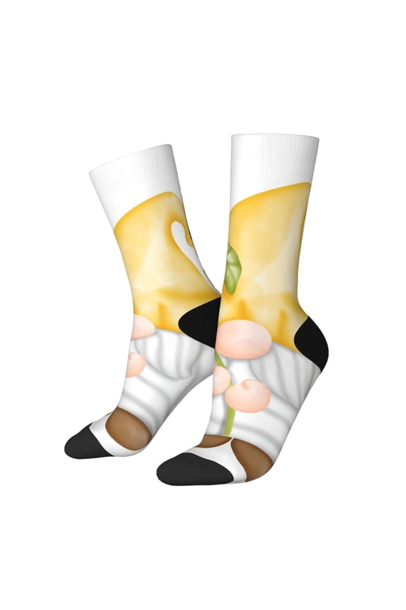 Sunflower Gnomes5 Crew Socks for Men & Women, Breathable Casual Athletic Ankle Socks