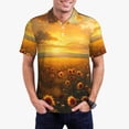 thumbnail image 1 of Vsdgher Sunflower Sunset Rainfall Polo Shirts for Men, Men's Short Sleeve Stretch Polo Shirt, Shirts for Men-4X-Large, 1 of 6
