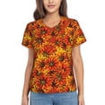 thumbnail image 1 of Vsdgher Sunflower4 Women Shirts V Neck Short Sleeve Tops T-Shirt Basic Tees, S to 3XLLarge, 1 of 5