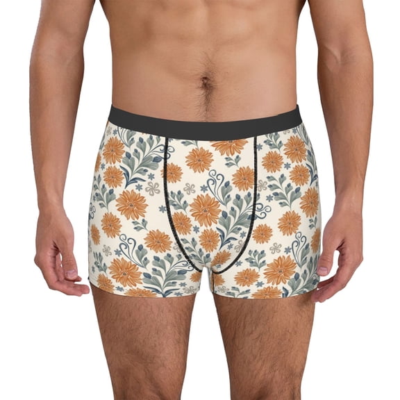Vsdgher Sunflowers 5 Pattern Men's Boxer Brief Underwear,Soft Funny Underwear for Men-X-Large