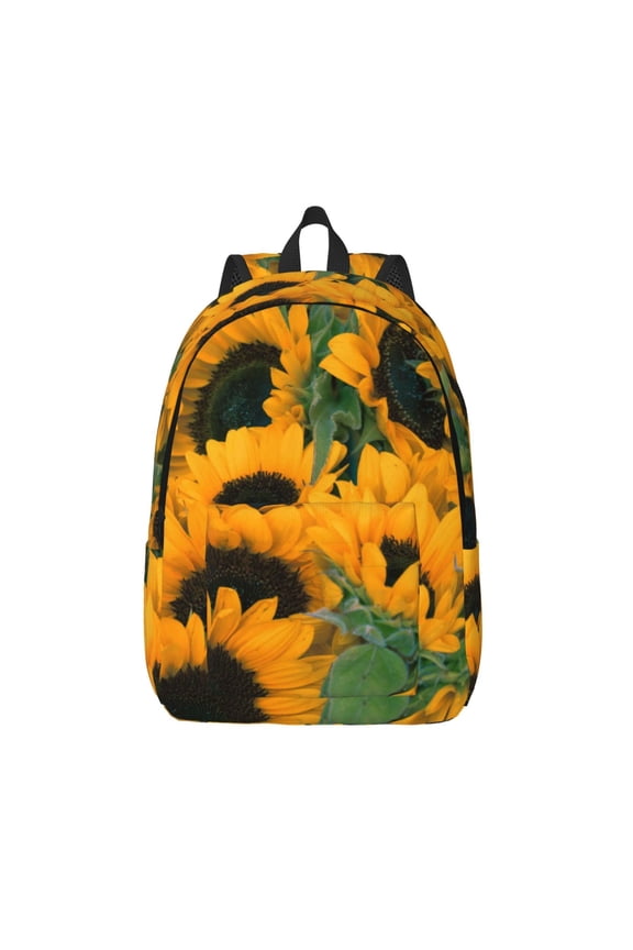 Sunflowers 7 Print Canvas Backpack Travel Rucksack Unisex Knapsack 15.7/17.7Inch Laptop Backpack for Work,College -Medium