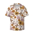 thumbnail image 1 of Vsdgher Sunflowers And Butterflies Print Men's Wrinkle Free Untucked Cuban Shirt Business Casual Button Down Shirts Short Sleeve Shirt, 1 of 7