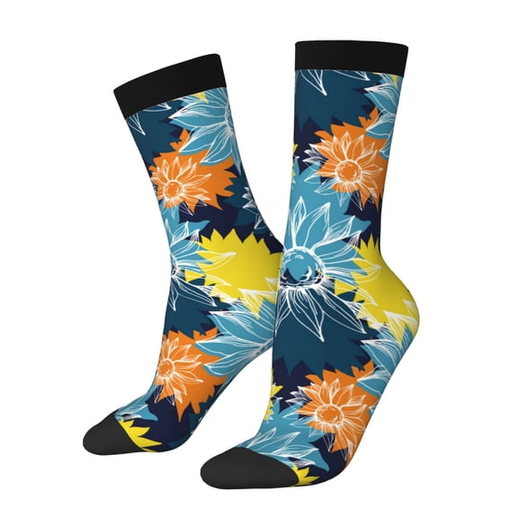 Vsdgher Sunflowers Crew Socks for Men & Women, Breathable Casual Athletic Ankle Socks