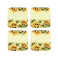 thumbnail image 1 of Vsdgher Sunflowers On A Yellow Background Leather Coasters for Drinks, Durable Drink Coasters 4 Set for Tabletop Protection, Luxurious Home Décor and Housewarming Gift ( {designName})Square, 1 of 6