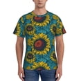 thumbnail image 1 of Vsdgher Sunflowers Print Men's Dry Fit Mesh Athletic Shirts Moisture Wicking Tennis T-Shirt Tops, 1 of 9