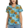 thumbnail image 1 of Vsdgher Sunflowers Women Shirts V Neck Short Sleeve Tops T-Shirt Basic Tees, S to 3XLSmall, 1 of 5