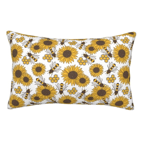 Vsdgher Sunflowers and Bees Print Pillow Cases -Iconic Collection Pillowcases -Extra Soft, Not easy to deform,not pilling Export quality