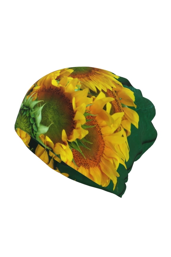 Sunflowers in Bucket Slouchy Beanie Hat for Men/Women, Skull Cap Chemo Cap Night Sleeping Cap