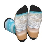 Vsdgher Sunny Ocean Waves Unisex Crew Socks Lightweight Breathable Ventilation Ankle Socks, Mid-calf socks for Daily