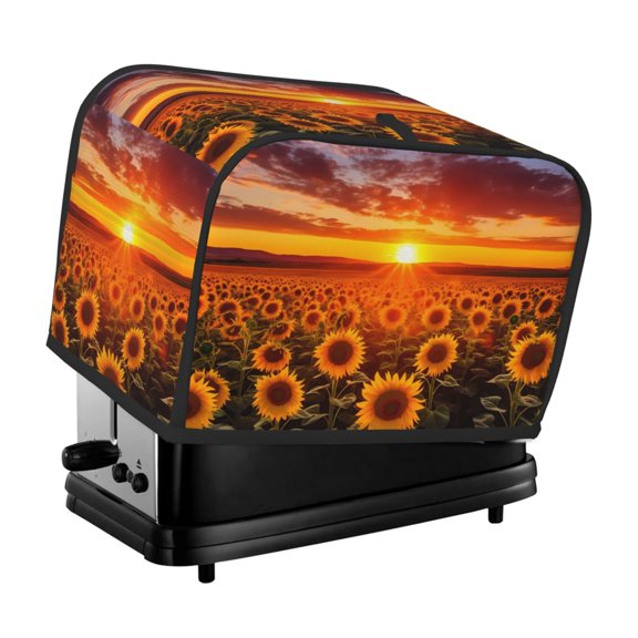 Vsdgher Sunset Golden Sunflower Field 2 Slice Toaster Cover, Appliance Covers Toaster Cover Fits for Most Standard 2 slice Toasters