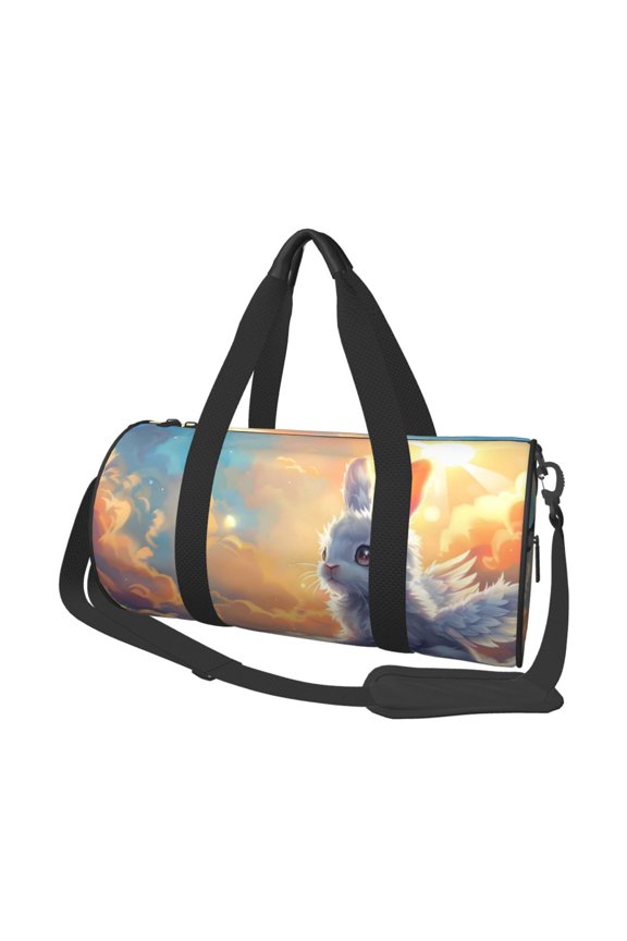 Sunshine Colorful Cloud Rabbit 45L Foldable Duffel Bag, Sports Gym Bag,Overnight Bag, Portable Weekender Bag for Airplanes