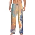 thumbnail image 1 of Vsdgher Sunshine Colorful Cloud Rabbit Print Mens Pajama Pants Sleep & Lounge Pants, PJ Bottoms With elastic waistb and Pockets, 1 of 5