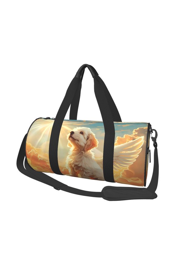 Sunshine Golden Cloud Dog 45L Foldable Duffel Bag, Sports Gym Bag,Overnight Bag, Portable Weekender Bag for Airplanes