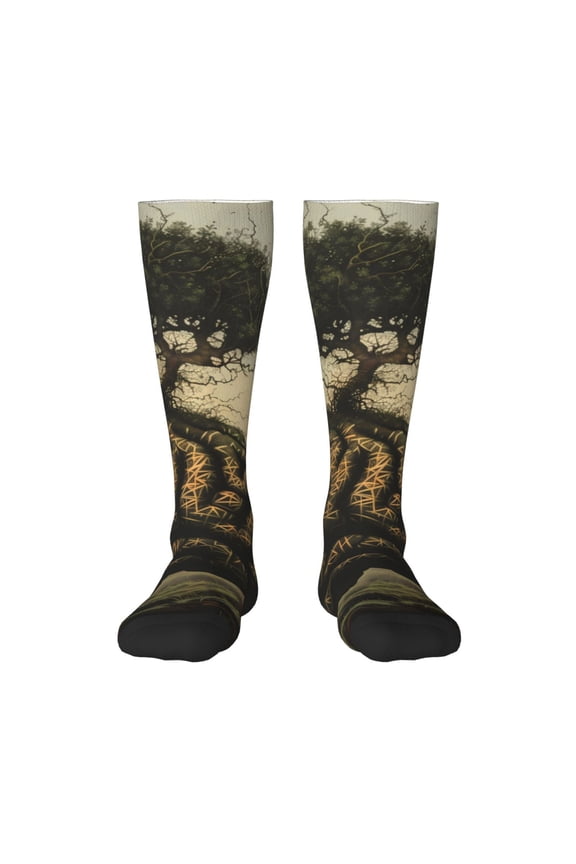 Surreal Brain Tree Knee Socks, High Socks Long Stretchy Sock Women Knee High Stocking, Long Socks for Women