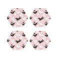 thumbnail image 1 of Vsdgher Swan And Flowers2 Leather Coasters for Drinks, Durable Drink Coasters 4 Set for Tabletop Protection, Luxurious Home Décor and Housewarming Gift ( {designName})Hexagon, 1 of 6
